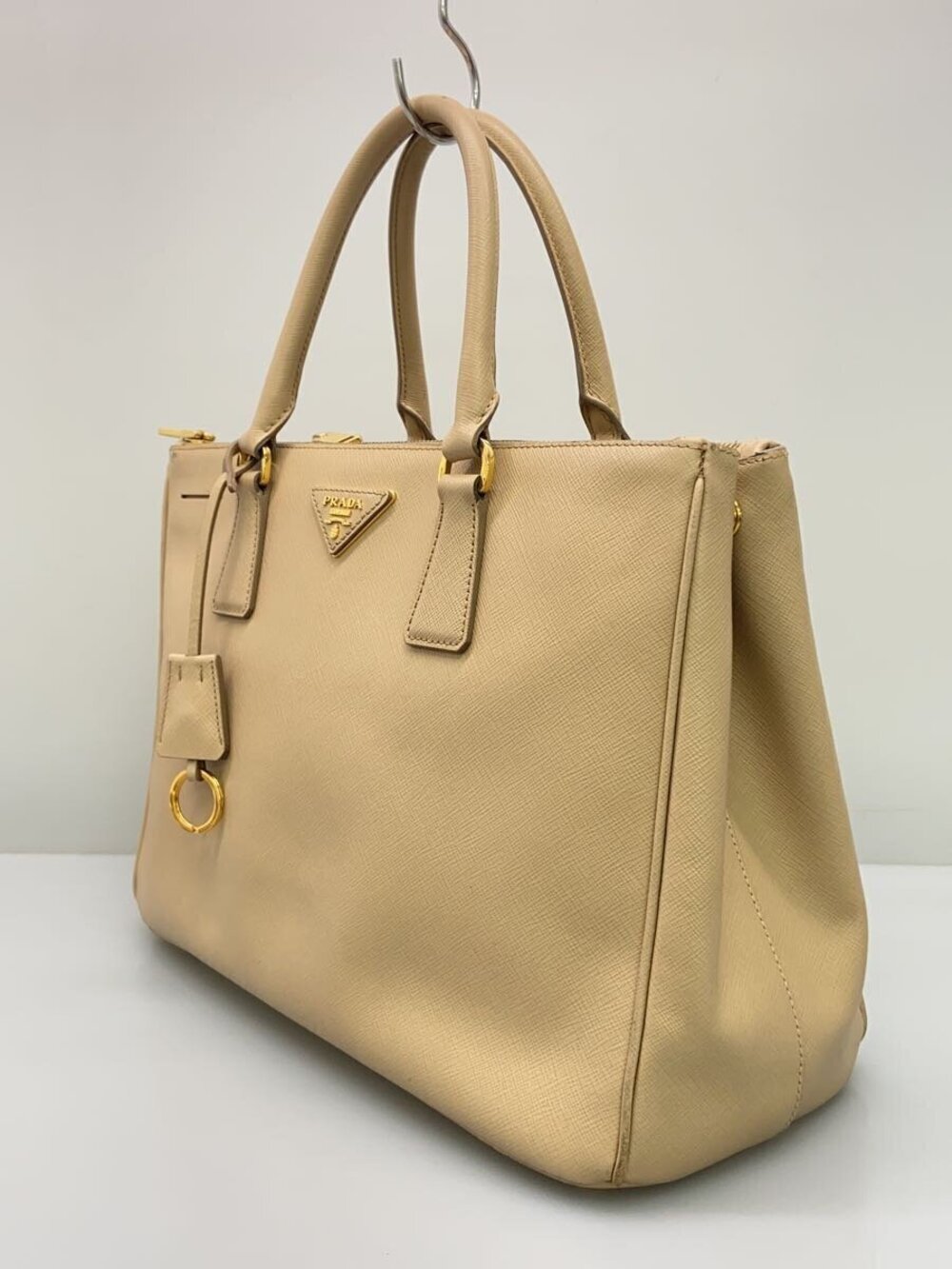 Prada Saffiano Bag Galleria Leather Cowhide Beige Tan